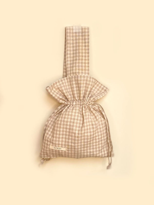 GINGHAM DRAWSTRING BAG